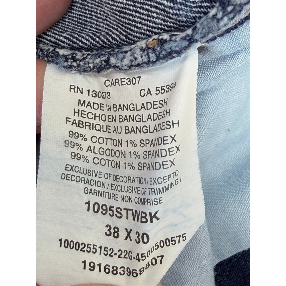 Wrangler Straight Fit Jeans Mens 38x30 Blue Denim Medium Wash 1095STWBK - Picture 5 of 5